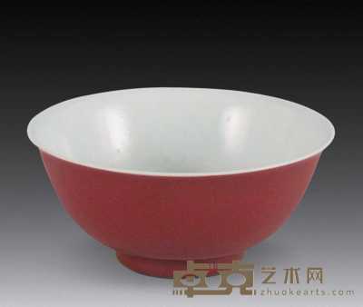 清 祭红釉碗 直径15cm